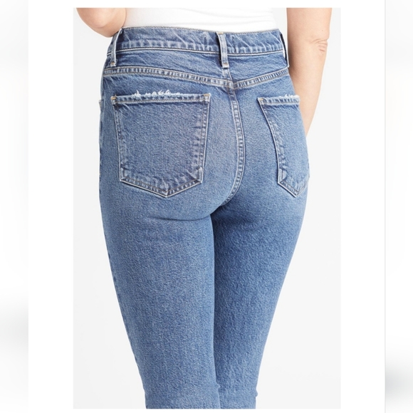 NWT  AGOLDE Toni Mid Rise Distressed Straight Leg Jeans in Obscure size 31 - Picture 6 of 16